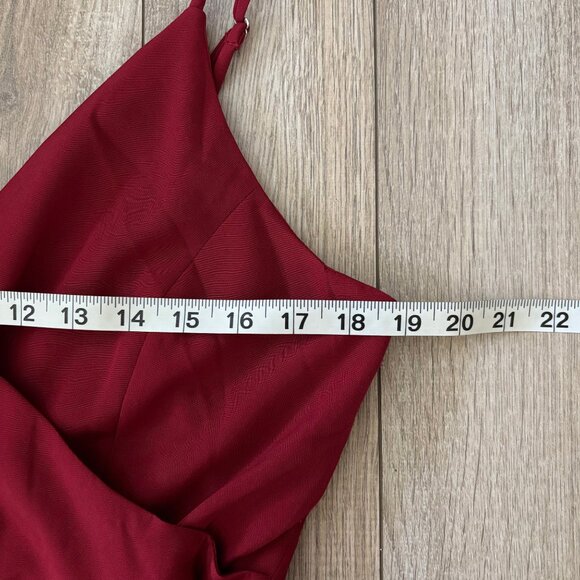 BCBGeneration Faux Wrap Burgundy Red Mini Dress Womens Size 12 Holiday Party - Picture 10 of 15